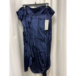 NEW LUNA LUZ women's velvet front pocket skirt in navy